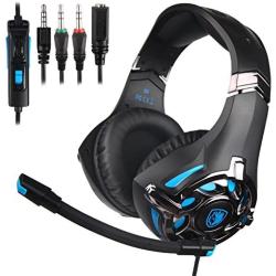 SADES Stereo Gaming Headset-Xbox One Headset Wired Gaming Headphones with Noise Canceling Mic, Over Ear Headphones Compatible with PS4, Xbox One, Nintendo Switch, PC, Mac, Laptop - 822