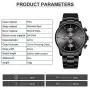 GOLDEN HOUR Mens Watches with Black/Silver Stainless Steel and Metal Casual Waterproof Chronograph Quartz Watch, Auto Date in Colorful Hands GOLDEN HOUR Mens Watches with Black/Silver Stainless Steel and Metal Casual Waterproof Chronograph Quartz Watch, Auto Date in Colorful Hands