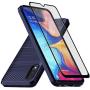 Muokctm Samsung Galaxy A10E Case, with Tempered Glass Screen Protector, Slim Soft TPU Protective Rubber Bumper Case Cover for Samsung Galaxy A10E Phone (Blue)