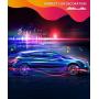 Interior Car Lights, Govee Car LED Strip Light Upgrade Two-Line Design Waterproof 4pcs 48 LED APP Controller Lighting Kits, Multi DIY Color Music Under Dash Car Lighting with Car Charger, DC 12V