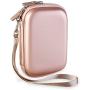 Canboc Hard Carrying Case for Canon Ivy Mobile Mini CLIQ CLIQ+ Instant Camera Printer Wireless Bluetooth Portable Smartphone Photo Printer, Mesh Pocket fit Zink Photo Paper and USB Cable, Rose Gold