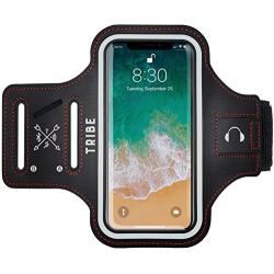 Tribe Water Resistant Cell Phone Armband Case for iPhone 8/7/6/6s or Similar. Adjustable Elastic Band & Key Slot