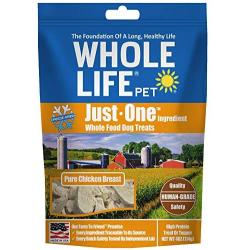 Whole Life Pet Healthy Dog Treats, Human-Grade Chicken, Protein Rich for Training, Picky Eaters, Digestion, Weight Control, Made in the USA, 4 Ounce