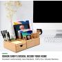 Darfoo Bamboo Charging Station Organizer for Multiple Devices with iWatch&Airpod Stand | Desktop Docking Station Organizer for iPhone, Android Phone, Storage Drawer(5 Charging Cables, No USB Charger)