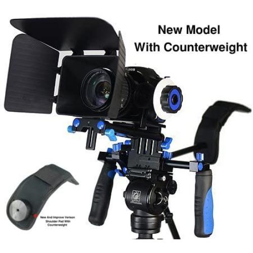 Morros DSLR Rig Movie Kit Shoulder Mount Rig with Follow Focus and Matte Box for All DSLR Cameras and Video Camcorders
