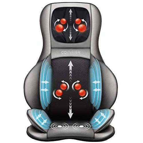 Comfier Shiatsu Neck & Back Massager – 2D/3D Kneading Full Back Massager with Heat & Adjustable Air Compress, Massage Chair Pad for Shoulder Neck and Back Waist Hips,Full Body Pain Relief