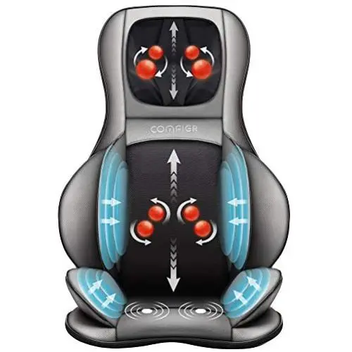 Comfier Shiatsu Neck & Back Massager – 2D/3D Kneading Full Back Massager with Heat & Adjustable Air Compress, Massage Chair Pad for Shoulder Neck and Back Waist Hips,Full Body Pain Relief Comfier Shiatsu Neck & Back Massager – 2D/3D Kneading Full Back Massager with Heat & Adjustable Air Compress, Massage Chair Pad for Shoulder Neck and Back Waist Hips,Full Body Pain Relief