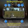 OUYAWEI Consumer Electronics PUBG Mobile Phone Game Trigger Fire Button Gamepad Controller Six Fingers Linkage Gaming Joystick Aim Key Shooter Handle + Game Button