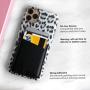 Cell Phone Wallet Stick on Credit Card Holder for Back of Phone [Vegan Leather] Cards Sleeve Pocket, Adhesive Sticker Compatible with iPhone, Most Cases - Black