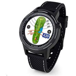 Golf Buddy Aim W10 GPS Watch aim W10 Golf GPS Watch with Red/White/Blue Wristband, Black, Medium