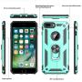 iPhone 8 Plus Case, iPhone 7 Plus Case, iPhone 6 Plus Case with Tempered Glass Screen Protector [2Pack], LeYi Military Grade Phone Case with Rotating Holder Kickstand for Apple iPhone 6s Plus, Mint