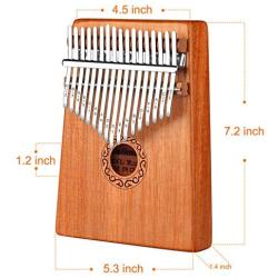 Kalimba Thumb Piano, OwnZone Kalimba17 Keys Thumb Piano with Study Instruction & Tune Hammer, Portable Musical Instrument Mbira Wood Finger Piano Christmas Gift for Music Fans Kids Adults Beginners