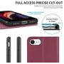 SHIELDON iPhone SE 2020 Case, iPhone 8 Wallet Case Genuine Leather Card Holder Magnetic Closure Stand Book Flip Cover Shockproof Protection Case Compatible with iPhone SE2/8/7 (4.7") - Red Violet