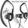 MUCRO Running Headphones Wired, Sports Running Earphones Over Ear with Earhook Wrap Around, Sweatproof Stereo Gym Workout Earbuds with Mic for iPod Samsung Mobile Phones (Black)