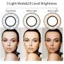 Selfie Ring Light with Flexible Arms Mobile Phone Holder Lazy Bracket Desk Lamp LED Camera Lighting[3-Light Mode, 10-Level Brightness] for Live Stream Makeup Office Compatible with iPhone/Android