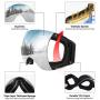 SKL Ski Goggles Over Glasses Snowboard Goggles for Men Women Youth, Frameless UV400 Protection Anti Fog OTG Snow Goggles with Interchangeable Lens and Straps