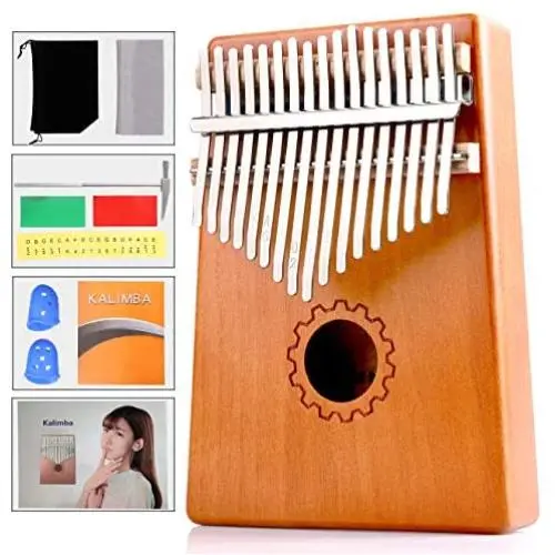 Kalimba 17 Keys,Thumb Piano with Study Instruction and Tune Hammer,Solid Mahogany Wood Portable Finger Piano African Wood Mbira Sanza Musical Instrument Gifts for Kids Adult Beginners Professionals Kalimba 17 Keys,Thumb Piano with Study Instruction and Tune Hammer,Solid Mahogany Wood Portable Finger Piano African Wood Mbira Sanza Musical Instrument Gifts for Kids Adult Beginners Professionals