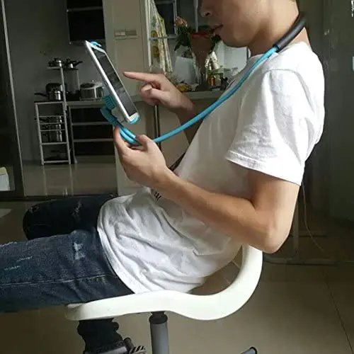 Flexible Long Arms Stand Clip Holder,Hanging on Neck Universal Mobile Phone Stand Loungers Bracket For Mobile Phone Tablet PC Desktop(Blue) Flexible Long Arms Stand Clip Holder,Hanging on Neck Universal Mobile Phone Stand Loungers Bracket For Mobile Phone Tablet PC Desktop(Blue)