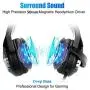Gaming Headset for PS4  Nintendo Switch Xbox One PC with LED Light  Noise Canceling Gaming Headphone with Soft Memory Earmuffs Gaming Headset with Mic