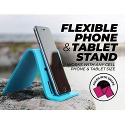 iFLEX Cell Phone Stand and Tablet Stand for Air Travel, Work and Home – Flexible Phone Holder is The Perfect iPhone Stand and Holds Any Mobile Device – Non-Slip Grip, Strong and Durable