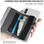 Ringke Flip Card Holder with Elastic Hand Strap Slim Soft Band Grip Fashion Multi-Card Slot Wallet Credit Card Cash Mini Pouch Holder Attachment Compatible with Most Smartphones - Bluegreen