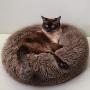 Luciphia Round Dog Cat Bed Donut Cuddler, Faux Fur Plush Pet Cushion for Large Medium Small Dogs, Self-Warming and Cozy for Improved Sleep
