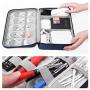 Portable Electronic Organizer Travel Accessories Cable Bag Universal Cord Storage Case Carrying for Charging Cable, Cell Phone, Power Bank,Mini Tablet(Blue)