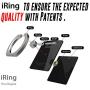 iRing Original - Include Hook Mount for Wall or Car Cradle. AAUXX Cell Phone Ring Grip Finger Holder, Mobile Stand, Kickstand, iPhone, Android, Smartphones, Tablets.(Jet Black)