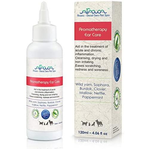 Arava Natural Cat & Dog Ear Treatment - Pet Otic Ear Care Solution - Antibacterial Antifungal Anti Yeast Anti Itch Effective Ear Cleaner - First Aid in Acute & Chronic Ears Inflammations