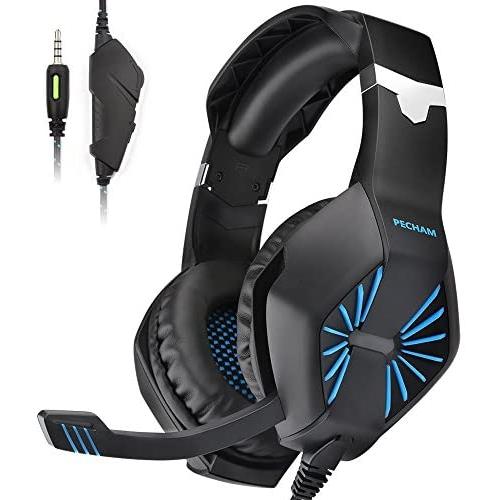 PECHAM A1 Gaming Headset with Mic for New Xbox One, PS4,Nintendo Switch, PC - Surround Sound, Noise Reduction Game Earphone - Easy Volume Control - 3.5MM Jack for Smart Phone, Laptops, Computer