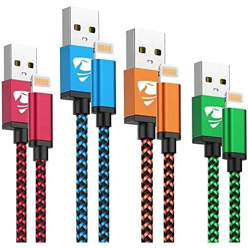 iPhone Charger Cord 4Pack iPhone Charger Cable MFi Certified Lightning Cable Fast iPhone Charging Cord Nylon Braided iPhone Charging Cable Compatible with Phone 11 Pro max/XR max/8/7/6/6s/SE 2020,iPad iPhone Charger Cord 4Pack iPhone Charger Cable MFi Certified Lightning Cable Fast iPhone Charging Cord Nylon Braided iPhone Charging Cable Compatible with Phone 11 Pro max/XR max/8/7/6/6s/SE 2020,iPad