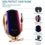 TopWan Wireless Car Charger Mount, Automatic Smart Sensor 10W Fast Charging Compatible for iPhone 11/11Pro/11 Pro Max/Xs Max/XR/X/8/8Plus Samsung S9/S8/Note 8