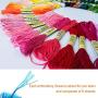 Embroidery Threads 50 Skeins Per Pack，AUERVO Embroidery Floss,Cross Stitch Threads，Friendship Bracelets Floss，Crafts Floss Rainbow Color with Free Embroidery Needles,Floss Bobbins