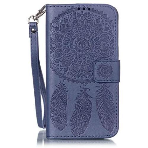 Galaxy J3 Wallet Case, Phone case for Samsung j3, JanCalm [Multi Card/Cash Slots] Flip Cover Wallet PU Leather with Stand + Wrist Strap Case for Samsung Galaxy J3 (2016) + Crystal Pen (Blue)