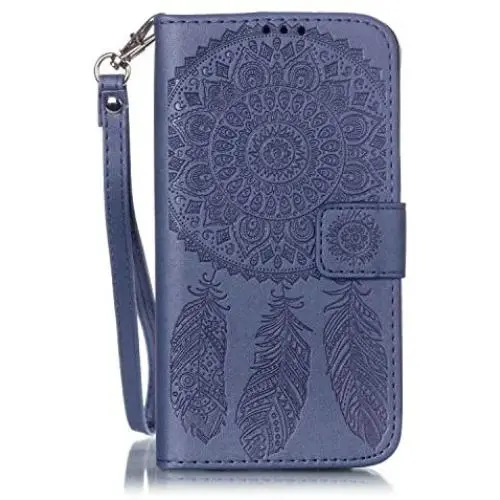 Galaxy J3 Wallet Case, Phone case for Samsung j3, JanCalm [Multi Card/Cash Slots] Flip Cover Wallet PU Leather with Stand + Wrist Strap Case for Samsung Galaxy J3 (2016) + Crystal Pen (Blue)