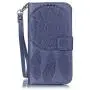Galaxy J3 Wallet Case, Phone case for Samsung j3, JanCalm [Multi Card/Cash Slots] Flip Cover Wallet PU Leather with Stand + Wrist Strap Case for Samsung Galaxy J3 (2016) + Crystal Pen (Blue)