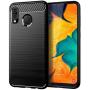 Samsung A20 case,Galaxy A20 Case,Galaxy A30 Case,MAIKEZI Soft TPU Slim Fashion Anti-Fingerprint Non-Slip Protective Phone Case Cover for Samsung Galaxy A20/A30(Black Brushed TPU)