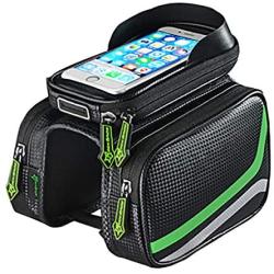 MARXIAO Mountain Bike Touch Screen Saddlebag, Front Beam Bag Mobile Phone Tube Riding Equipment Accessories