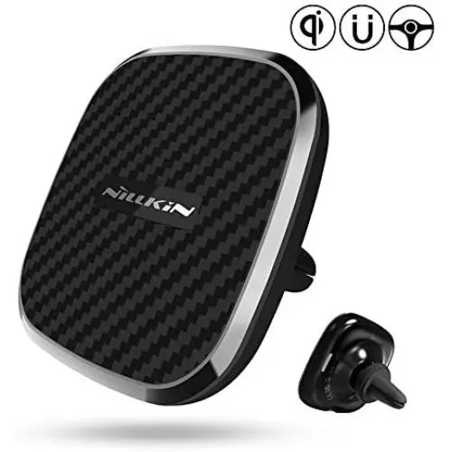 Nillkin Wireless Car Charger Mount,7.5W /10W Fast Charging Qi Magnetic Car Phone Holder Air Vent[ 360 Rotation ]Compatible for iPhone Xs/Xs Max/XR/X/ 8/8 Plus, Samsung Galaxy S10 /S10+/S9 /S9+/S8 /S8+