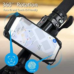 ORIbox bike phone mount, Removable bicycle phone holder handlebar, 360° Rotation Adjustable universal silicone Motorcycle Phone Mount, Black