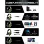RUNMUS Gaming Headset for PS4, Xbox One, PC Headset w/Surround Sound, Noise Canceling Over Ear Headphones with Mic & LED Light, Compatible with PS4, Xbox One, Nintendo Switch, PC, PS3, Mac, Laptop