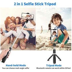 Bluetooth Selfie Stick Tripod,PEYOU Extendable Phone Tripod Stand with Wireless Remote, Tripod Stand Selfie Stick Compatible for iPhone 11/11 Pro/XS Max/XS/XR/X/8/7 Plus, Galaxy S9 S8 Note 9 8,Google