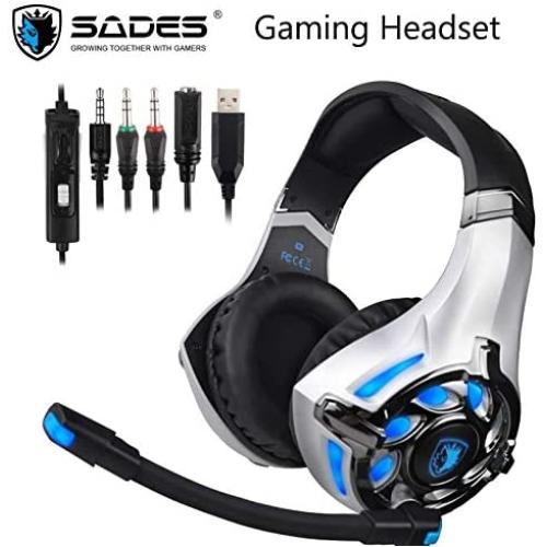 SA822T Gaming Headset Gamer Earphones Over-Ear Gaming Headphones for PS4, PC Computer Mobile Phone