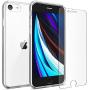 FlexGear Clear Case for iPhone 7 8 SE (2020) and Glass Screen Protector (Clear)