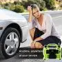 Air Compressor Tire Inflator 12V DC Portable Auto Tire Pump with Digital Display Shut Off Feature Durable and Reliable Tire Air Pump for Car Bicycle Balls Swimming Rings Toy (DC and AC Version, Green)