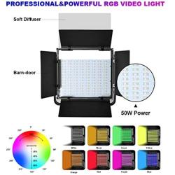 GVM RGB Video Light with Stand, 50W Full Power Output CRI97+ APP Control 3200K-5600K LED Continuous Video Light kit for YouTube Photography Lighting Wedding Interview and Filming(One Pack with Stand)