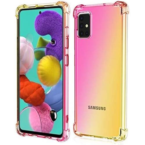 ROSAUI for Samsung Galaxy A10e Case Soft TPU Bumper Slim fit Shockproof Anti Scratch Drop Protection Flexible Gradient Transparent Cute Case for Galaxy A10e (Gold-Pink)