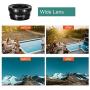 iPhone Lens,by Ailun,3 in 1 Clip On 180 Degree Fish Eye Lens+0.65X Wide Angle+10X Macro Lens,Universal HD Camera Lens Kit for iPhone 7/6s/6s Plus/6/SE/5/5s,Samsung,BlackBerry,Mobile Phone [Black]