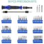 ORIA Precision Screwdriver Set, 80 in 1 with 56 Bits Screwdriver Kit, Magnetic Repair Tool Kit with Portable Bag, Magnetic Parts Tray for Smartphone, Computer, Tablet, Blue