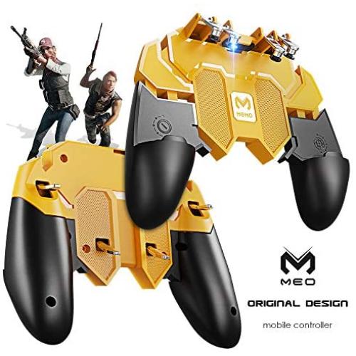 MEO Mobile Game Controller Compatible with PUBG [Six-Finger] - Game Controller with Gaming Trigger, Shoot Sensitive Controller Gamepad Aim & Fire Trigger